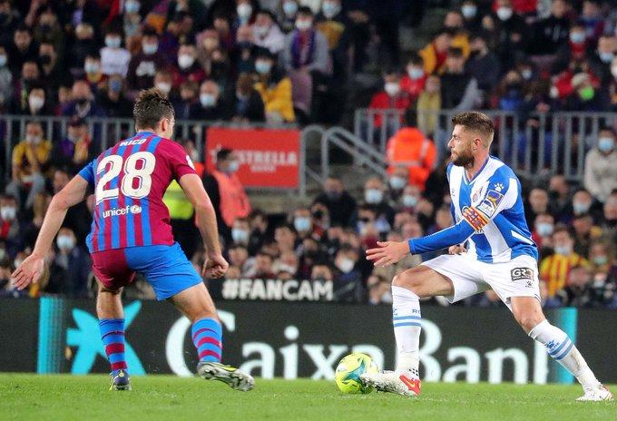 David López, durante el partido de la pasada jornada contra el Barcelona.