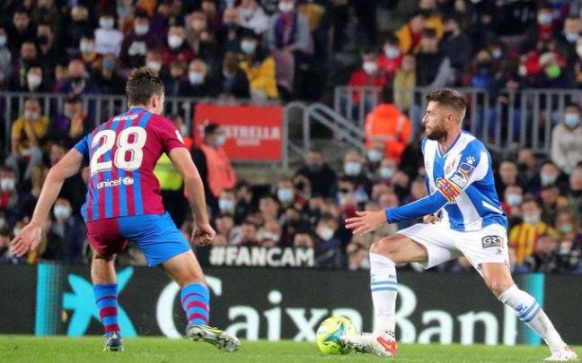 David López, durante el partido de la pasada jornada contra el Barcelona.