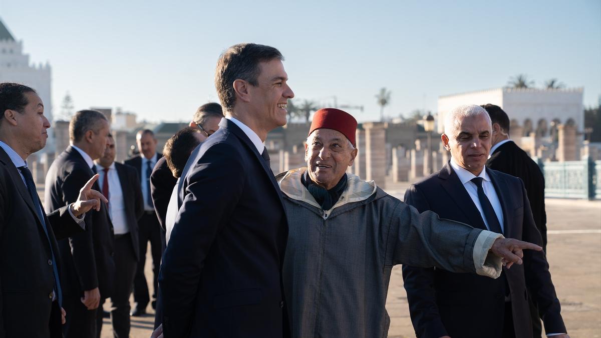 Pedro Sánchez, durante su visita a Rabat.