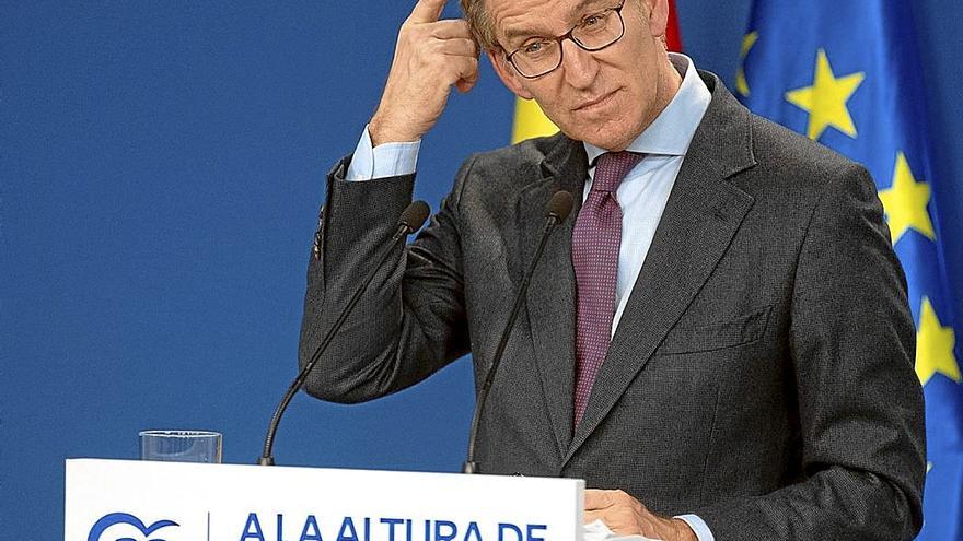 Alberto N&uacute;&ntilde;ez Feij&oacute;o, en su pasada comparecencia para hacer balance del a&ntilde;o 2022. | FOTO: EUROPA PRESS