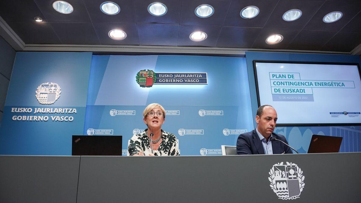 Tapia y Amundarain durante la presentación del Plan de Contingencia Energética de Euskadi.