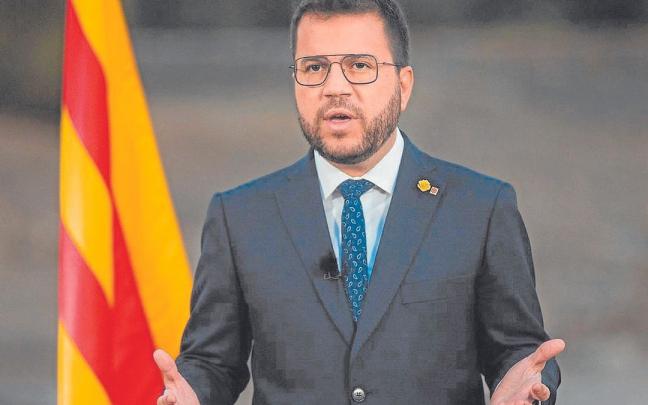 Pere Aragonès ayer en el tradicional mensaje institucional con motivo de la Diada. Pere Aragonès ayer en el tradicional mensaje institucional con motivo de la Diada.