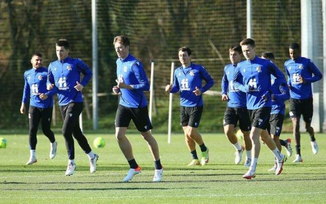 Entrenamiento de la Real en Zubieta en la pasada campaña