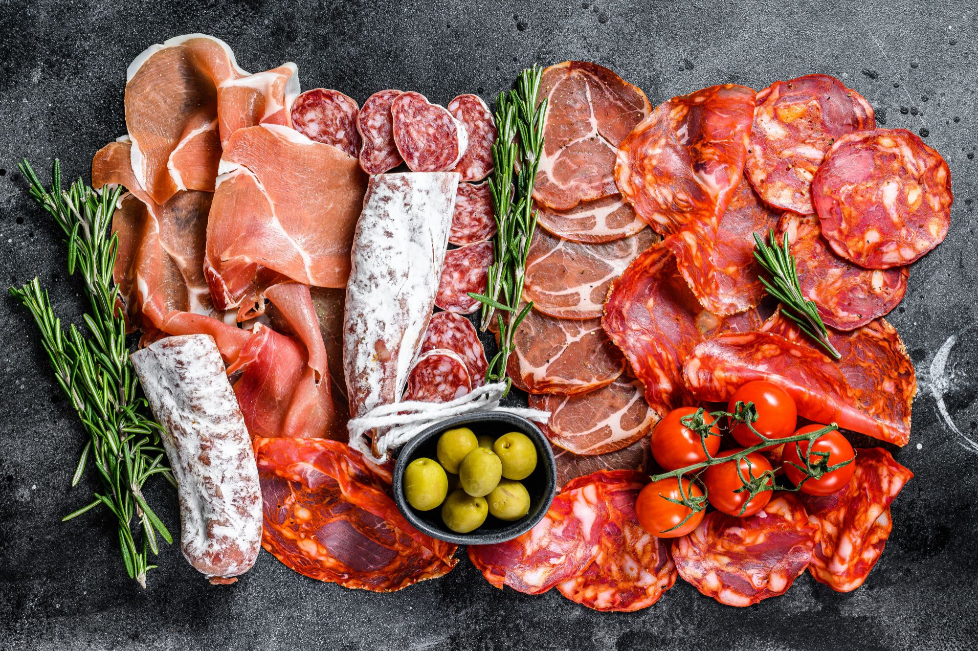 Degustación de distintos tipos de embutidos.
