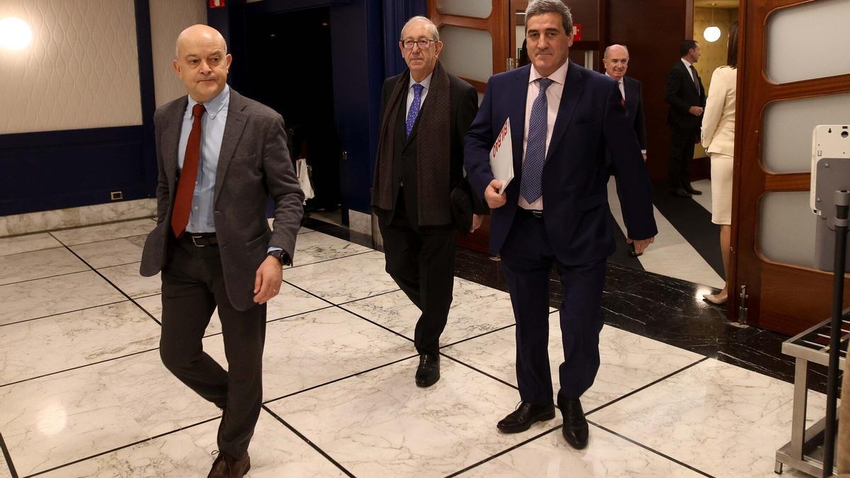 Xabier Basáñez y Juanjo Baños, esta mañana, en Bilbao