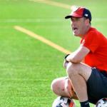 Imanol de la Sota, en un entrenamiento en Lezama