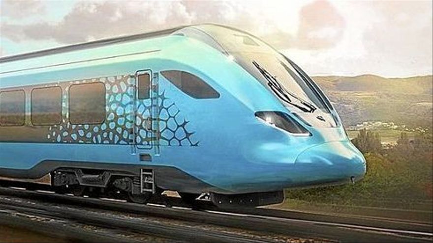 El tren dual de hidrógeno-eléctrico TPH2 de Talgo, bautizado como Vittal One.