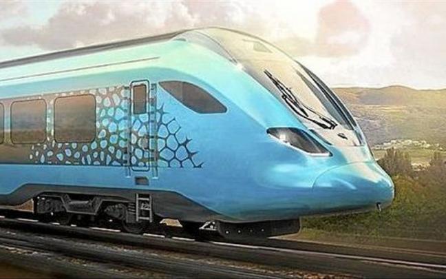 El tren dual de hidrógeno-eléctrico TPH2 de Talgo, bautizado como Vittal One.