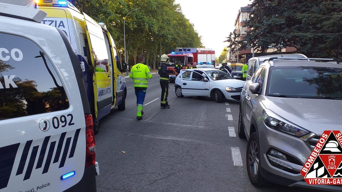 El coche accidentado en Portal de Arriaga