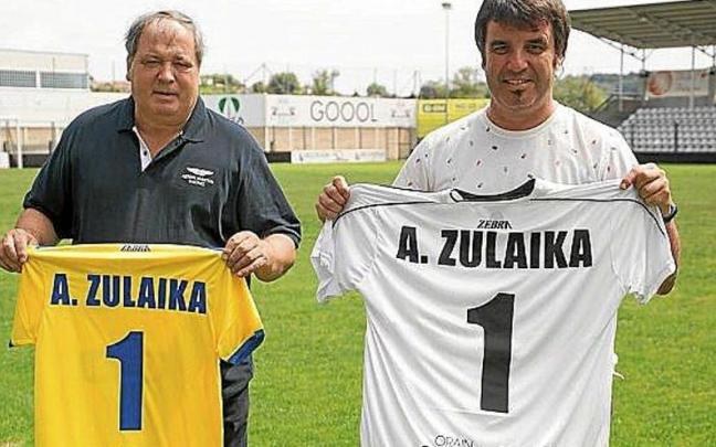El anterior presidente del Real Uni&oacute;n, Ricardo Garc&iacute;a, y Zulaika.