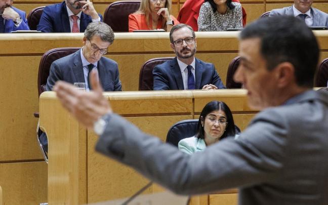 Sánchez y Feijóo, en el Senado. Sánchez y Feijóo, en el Senado.