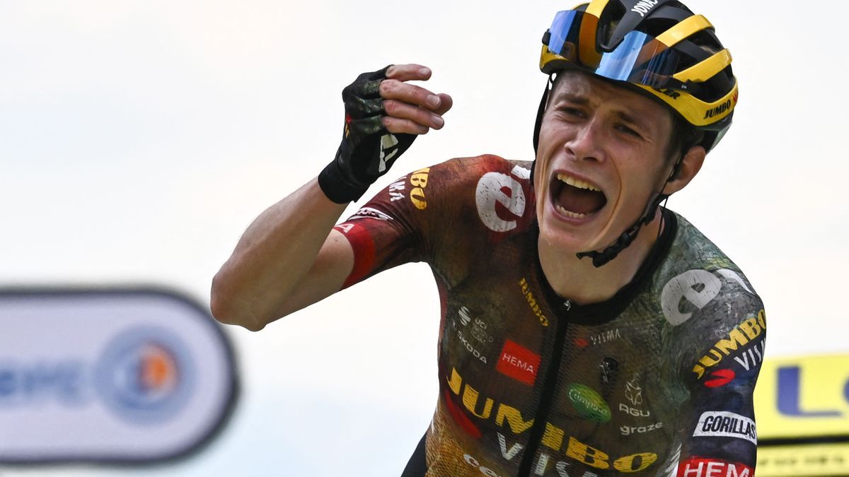 Vingegaard, eufórico tras su victoria, es el nuevo líder del Tour