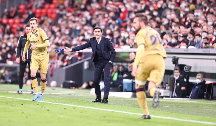 Marcelino, en un momento del partido.