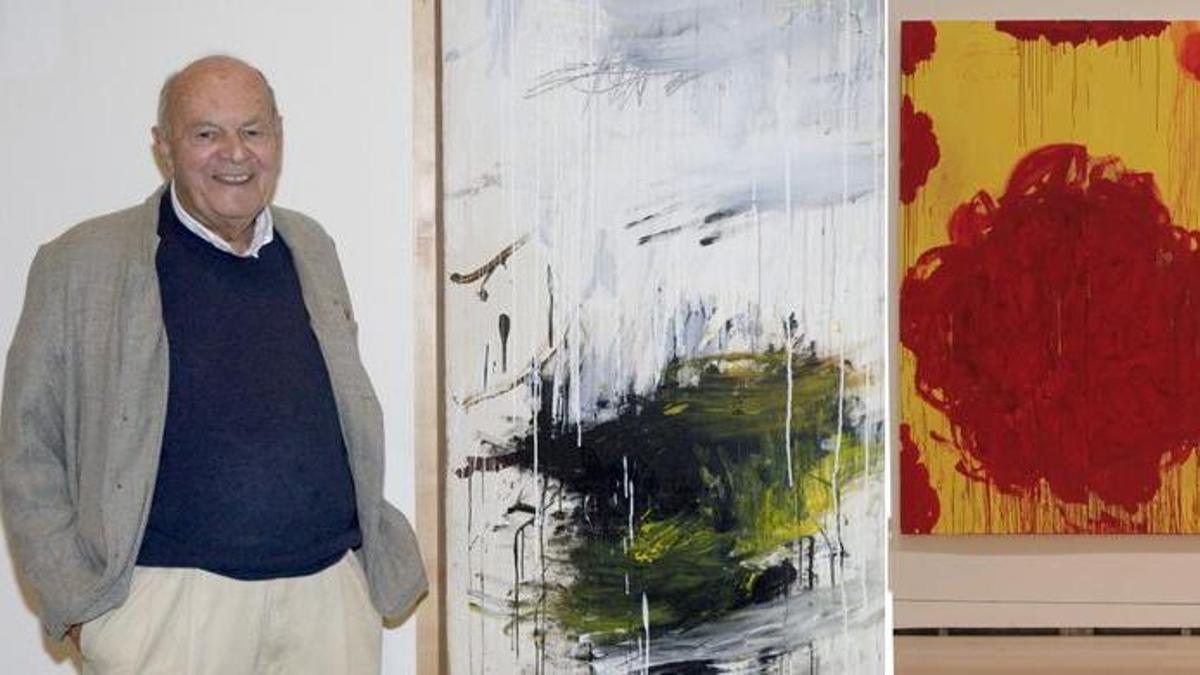 Cy Twombly, en la imagen de la izquierda junto a una de sus obras, puso su sello en el Museo Guggenheim Bilbao con una explosión de color.