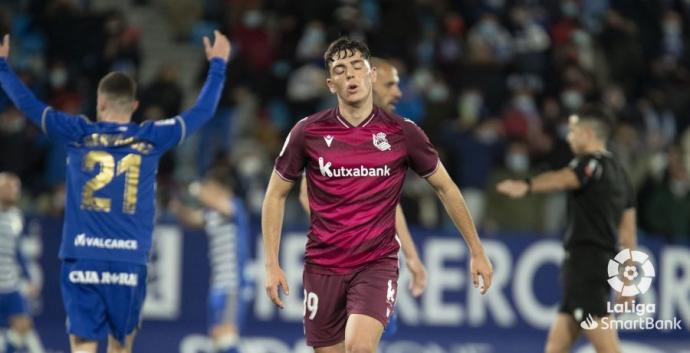 Jokin Gabilondo se lamenta durante el partido.