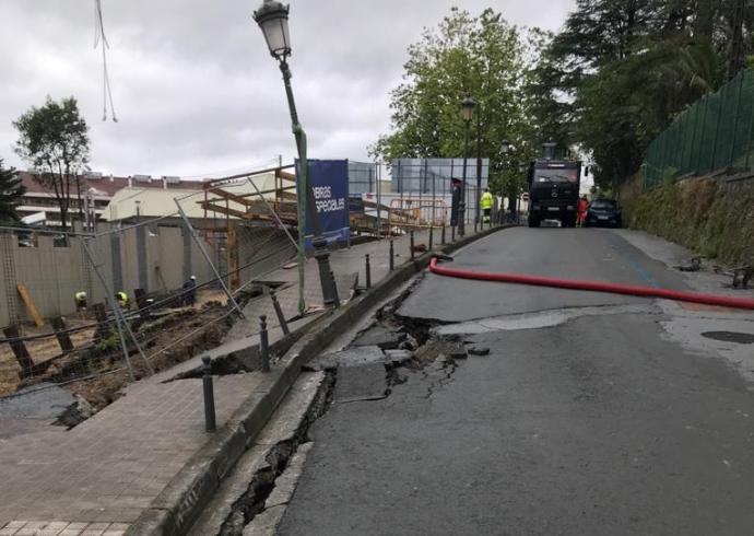 El desprendimiento de la calle Artaleku.