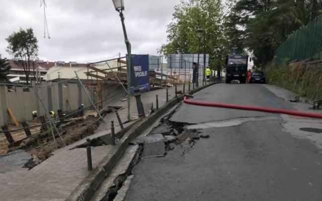 El desprendimiento de la calle Artaleku.