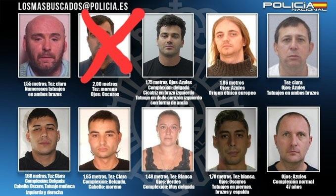 Detenido uno de los diez fugitivos más buscados.