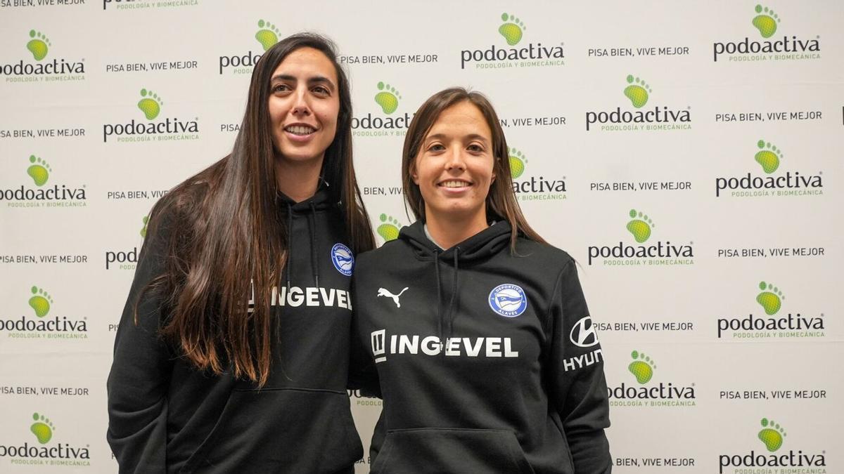 Alba Aznar y Fátima Pinto, jugadoras del Alavés Gloriosas