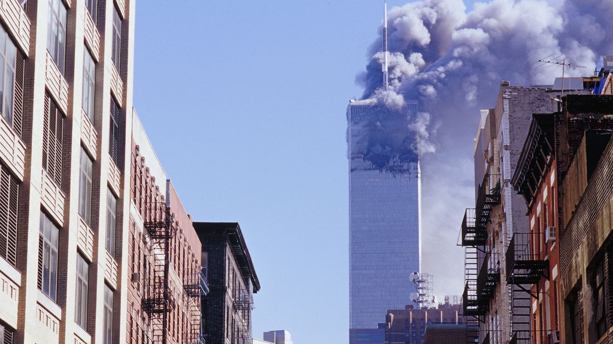Una de las dos Torres Gemelas durante los atentados del 11-S.