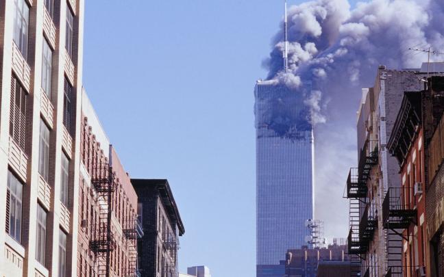 Una de las dos Torres Gemelas durante los atentados del 11-S.