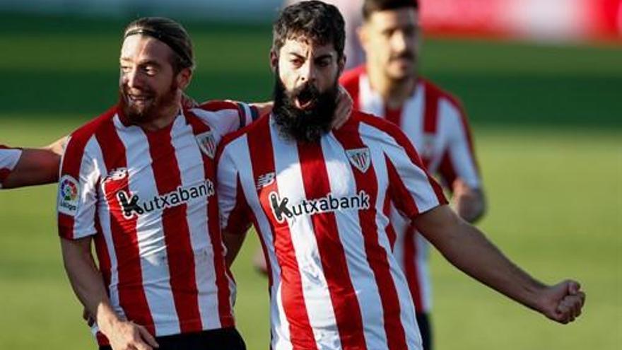 Villalibre celebra su gol ante el Getafe.