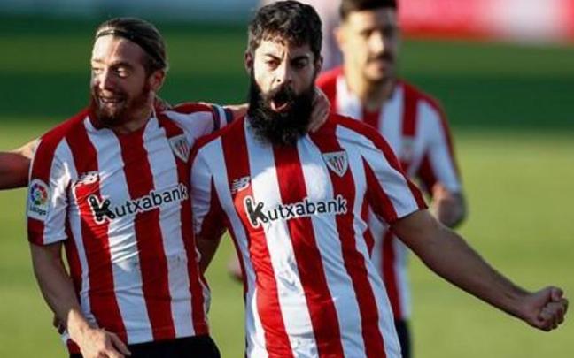 Villalibre celebra su gol ante el Getafe.