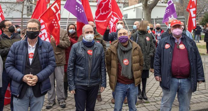 Los líderes de CCOO y UGT, en una movilización contra la última reforma laboral.