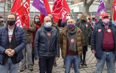 Los líderes de CCOO y UGT, en una movilización contra la última reforma laboral.