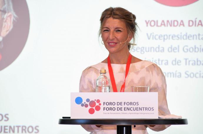 Yolanda Díaz, durante su intervención.