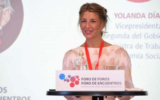 Yolanda Díaz, durante su intervención.