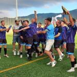 La plantilla del Dinamo San Juan celebró por todo lo alto su histórica clasificación para el torneo del KO.