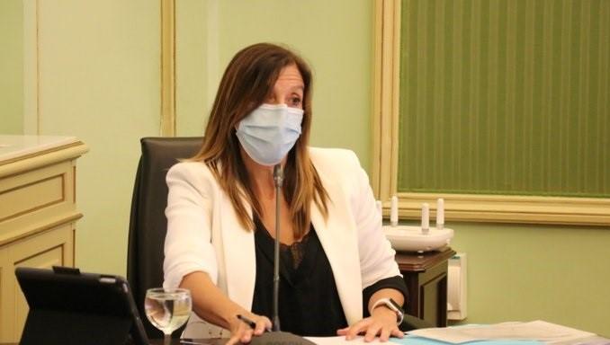 La directora general de Salud Pública del Govern balear, Maria Antònia Font, durante su comparencia en el Parlament.