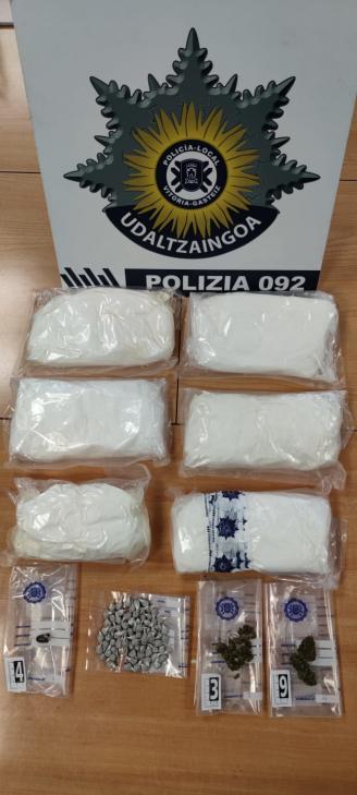 Droga incautada por la Policía Local de Vitoria