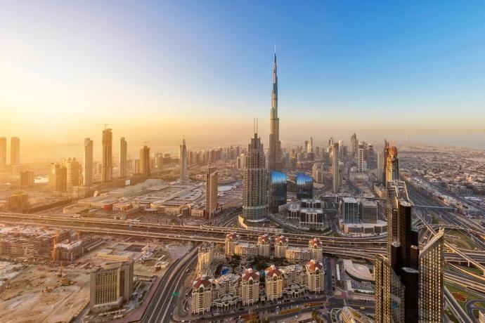 Vista de la ciudad de Dubái, zona de extremas temperaturas.