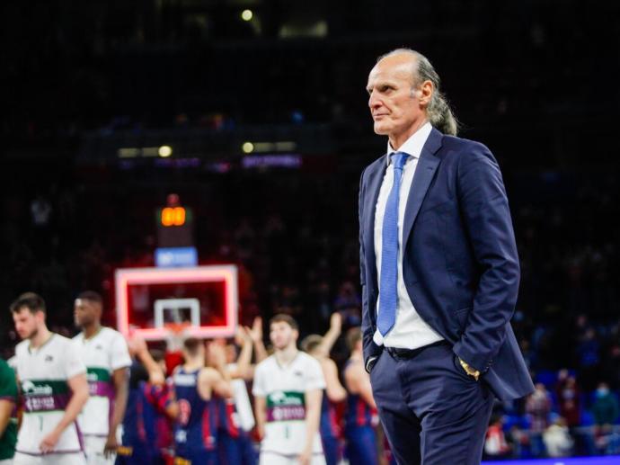 Dusko Ivanovic, al término del partido ante Unicaja de esta temporada con el Baskonia