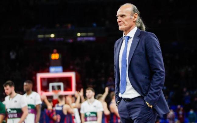 Dusko Ivanovic, al término del partido ante Unicaja de esta temporada con el Baskonia