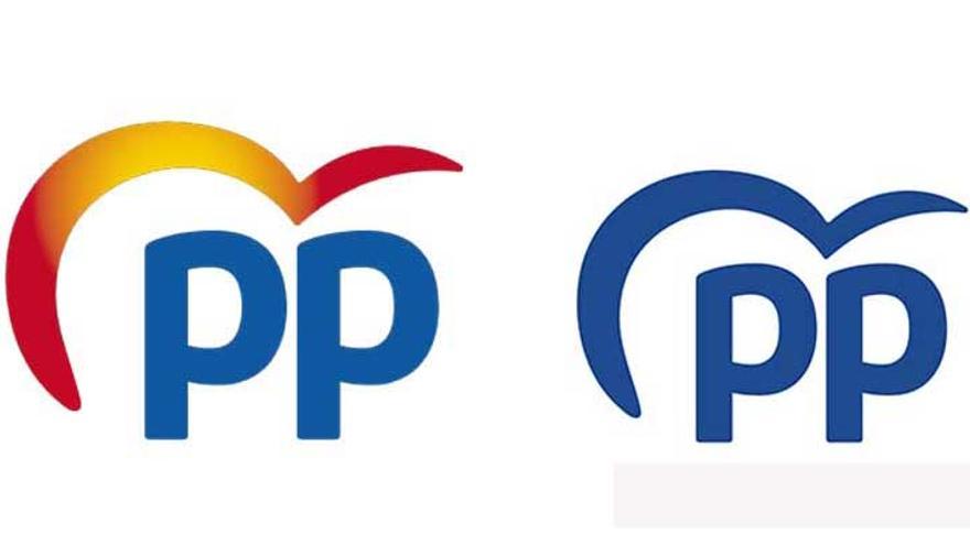 El viejo y el nuevo logo del PP