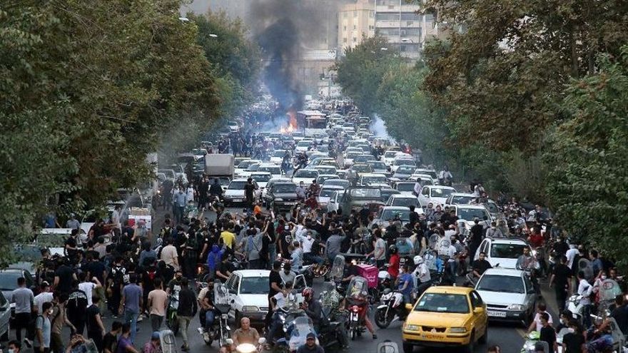 Protestas en Irán por la muerte de Mahsa Amini.