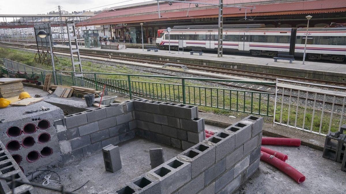 Obras en la estación de Donostia