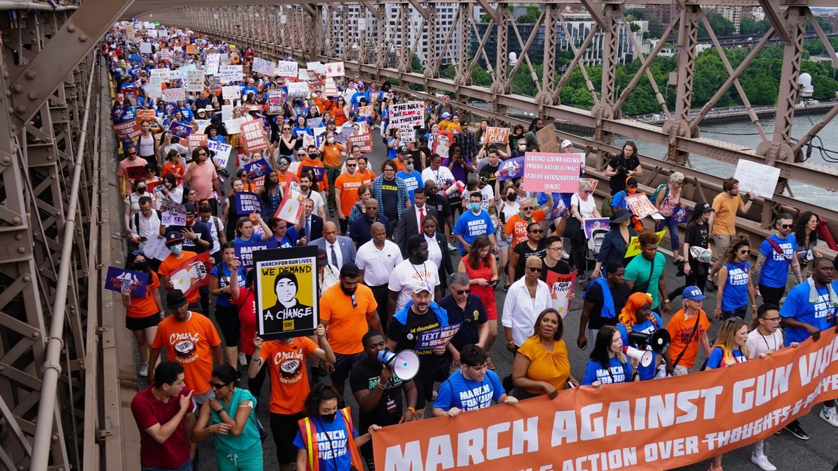 Protesta en Nueva York contra las armas, organizada por March For Our Lives.
