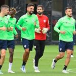 Un instante del entrenamiento de ayer jueves en Lezama