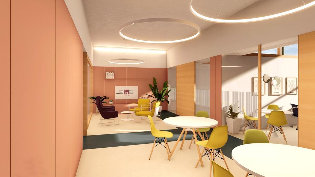 Otra de las salas del futuro centro de crisis de Pamplona.