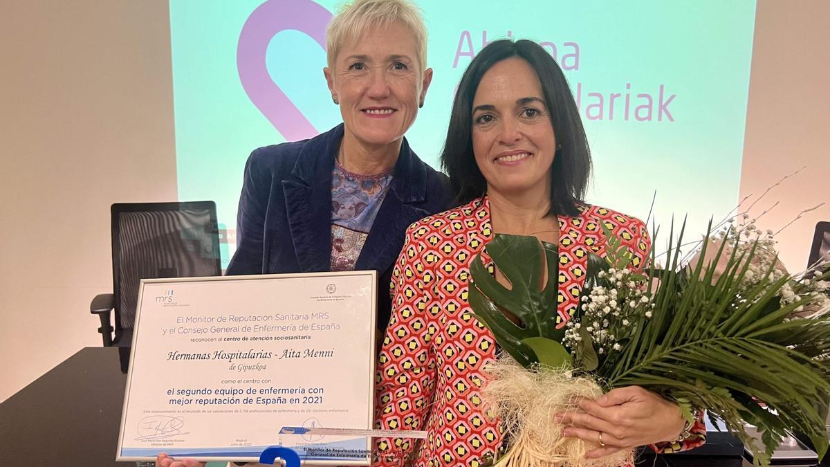 Premian a la Dirección de Enfermería del Aita Menni por su reputación sociosanitaria