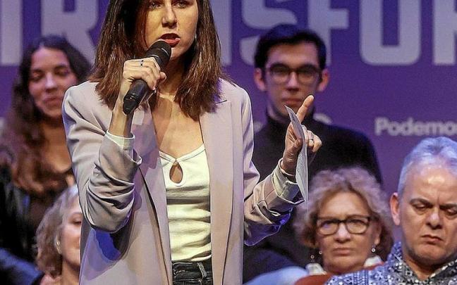 La secretaria general de Podemos y ministra de Derechos Sociales, Ione Belarra, ayer.