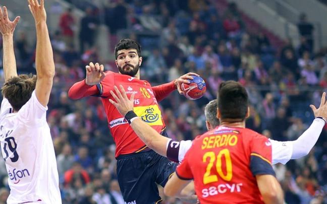 Imanol Garciandia, durante el partido contra Francia. Imanol Garciandia, durante el partido contra Francia.