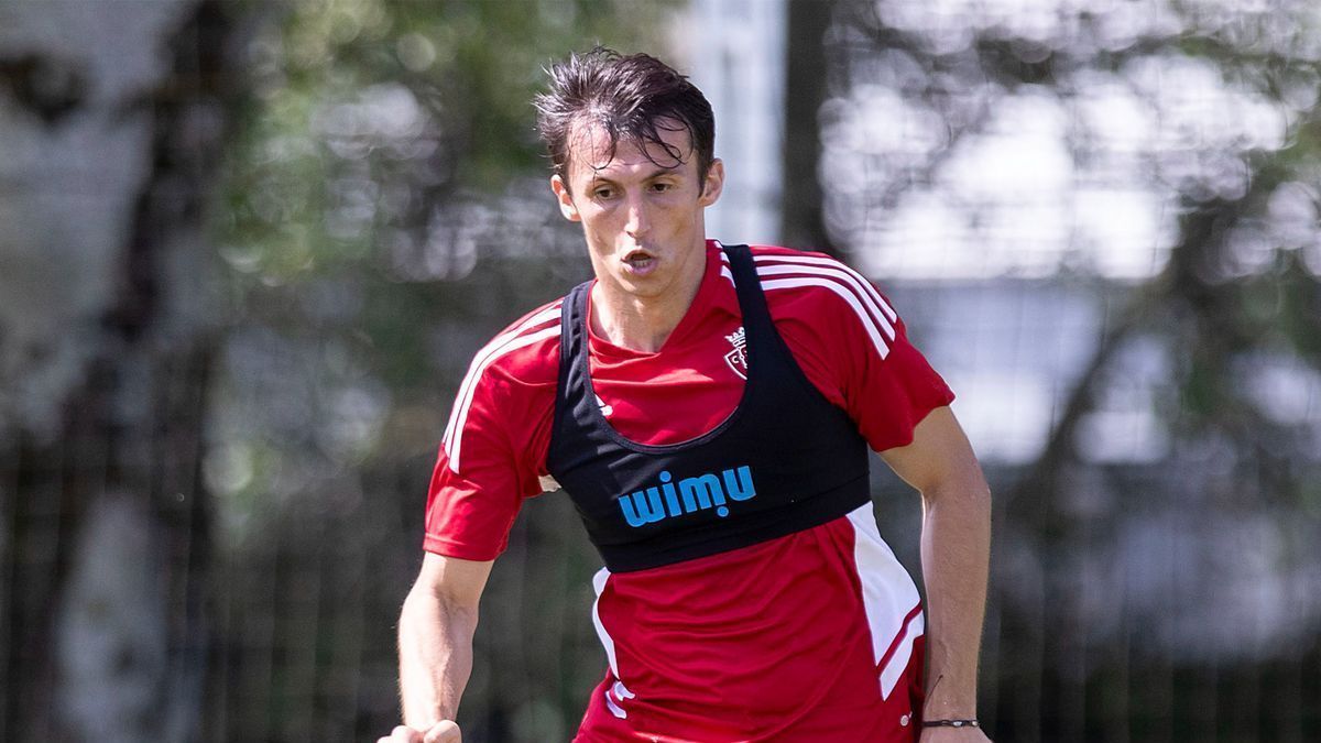 Imagen de Ante Budimir en el entrenamiento de este martes