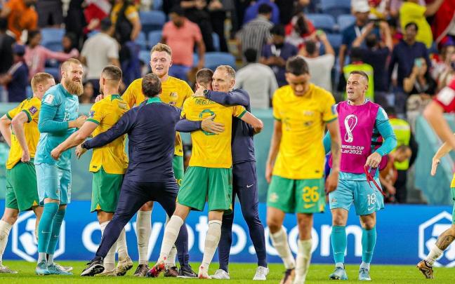 Celerbación de Australia en el Mundial Celerbación de Australia en el Mundial