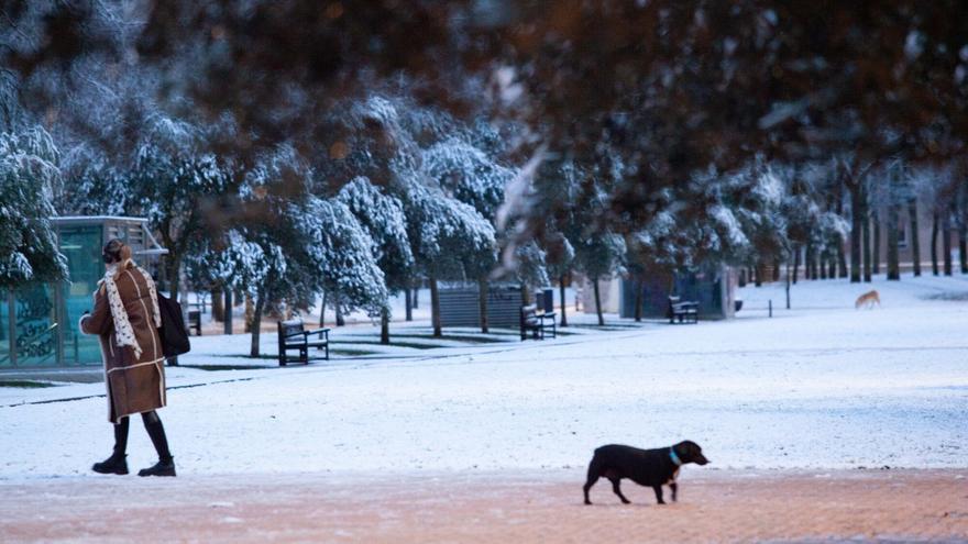 Vitoria amanece cubierta de nieve pero sin grandes incidencias