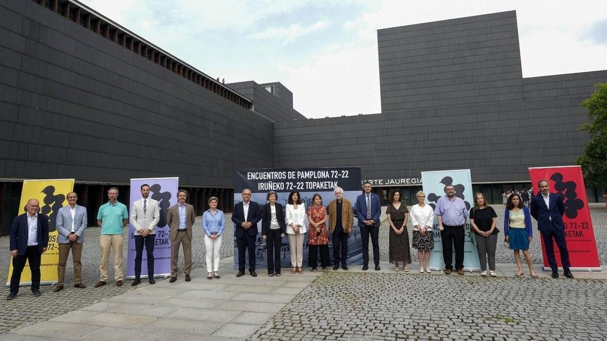 Acto de presentación institucional de los Encuentros de Pamplona 72-22 / Iruñeko 72-22 Topaketak,un gran evento internacional de cultura, arte y pensamiento con motivo del 50 aniversario de los Encuentros de Pamplona de1972 y que contar&aacu